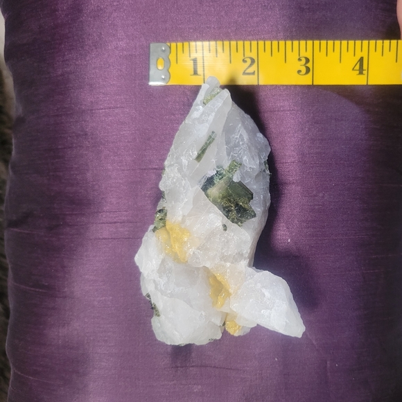 Raw Green Tourmaline in Quartz Crystal - Picture 8 of 10